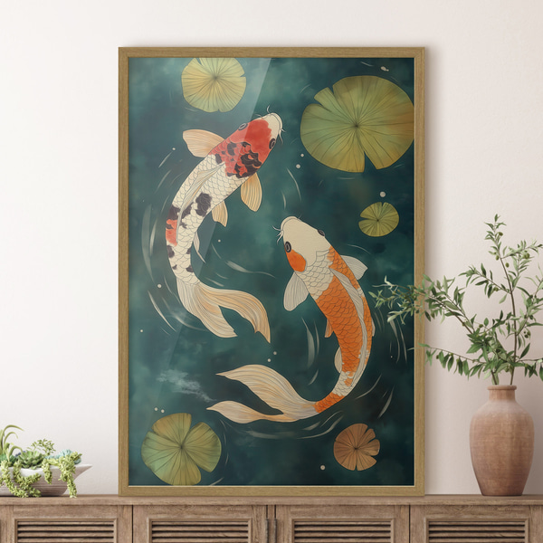 Poster Oosterse Koi, Posters met insecten en dieren, f51076wo : Uwalls