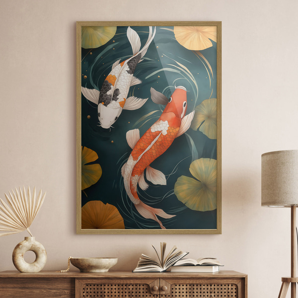 Poster Oosterse Koi, Posters met insecten en dieren, f51077wo : Uwalls