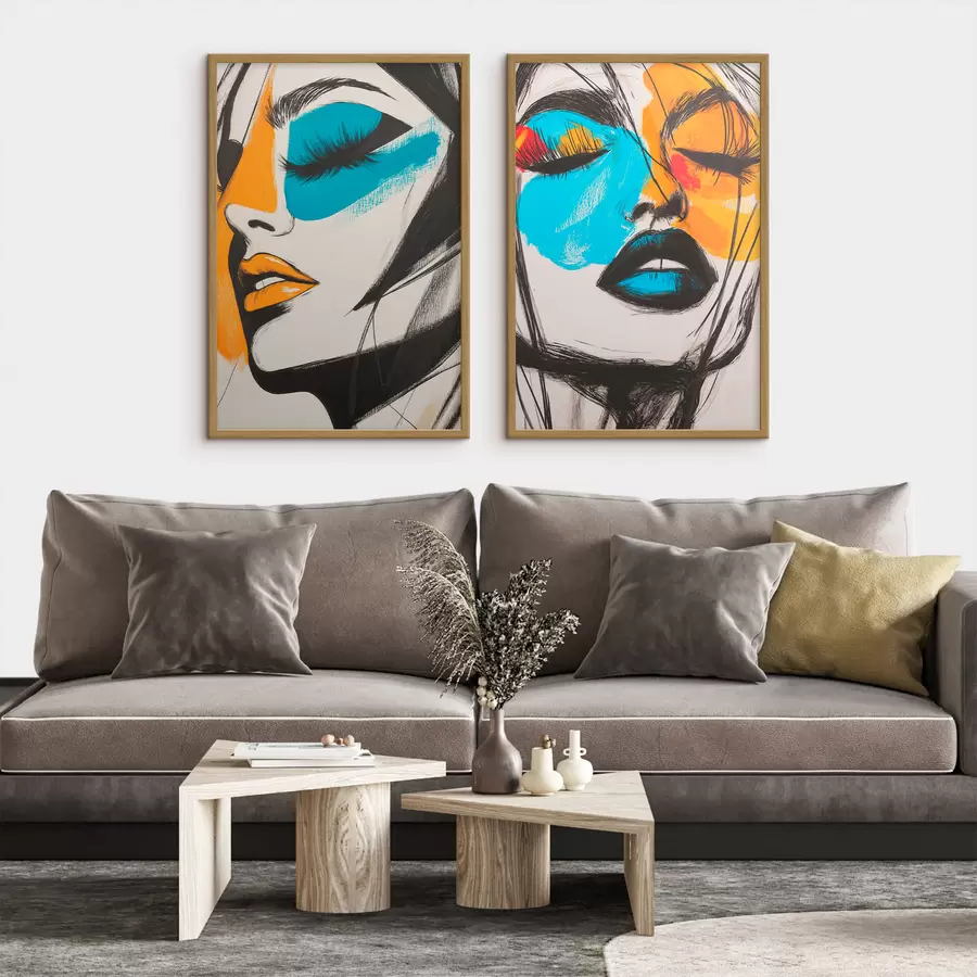 Fotobehang Gezichten in verf d31083