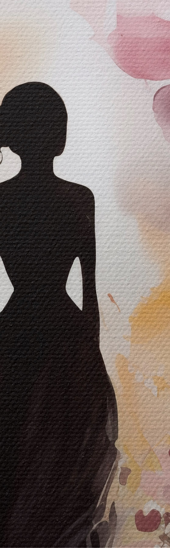  Schilderijen Silhouet van een vrouw in een sprookjesachtige, bloeiende tuin s51081