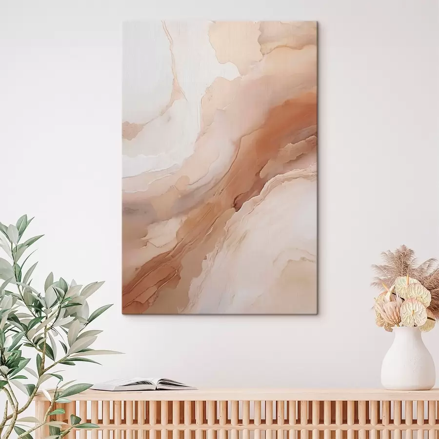  Schilderijen Beige parelmoerlagen met een fijne structuur s51084
