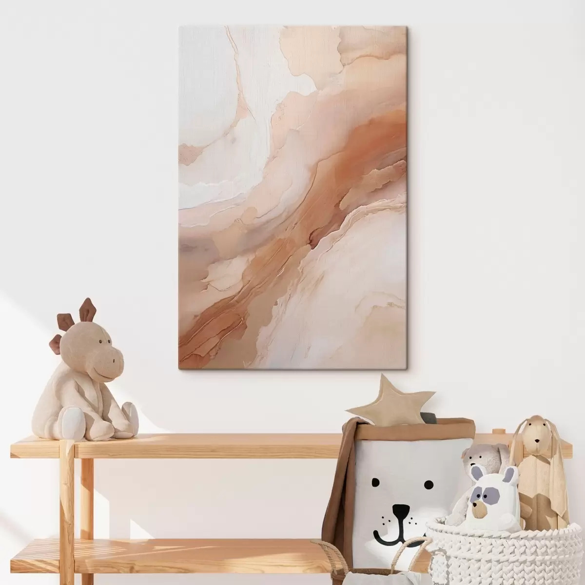  Schilderijen Beige parelmoerlagen met een fijne structuur s51084