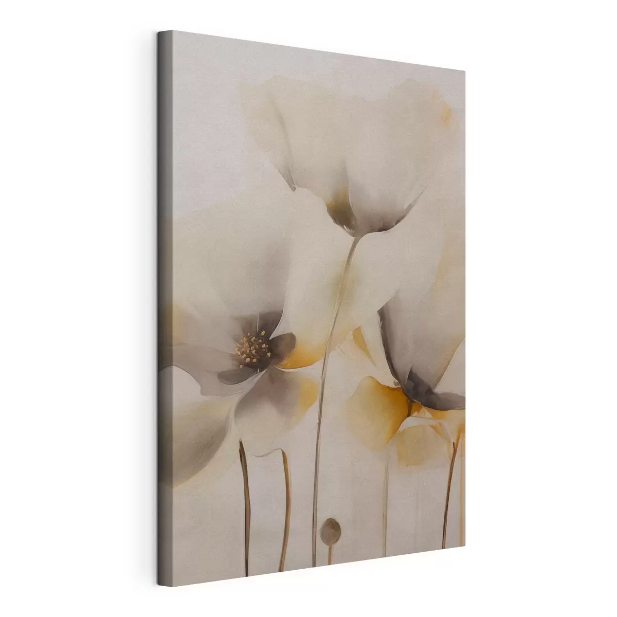 Schilderijen Luchtige papavers in een beige kleurenpalet s51090