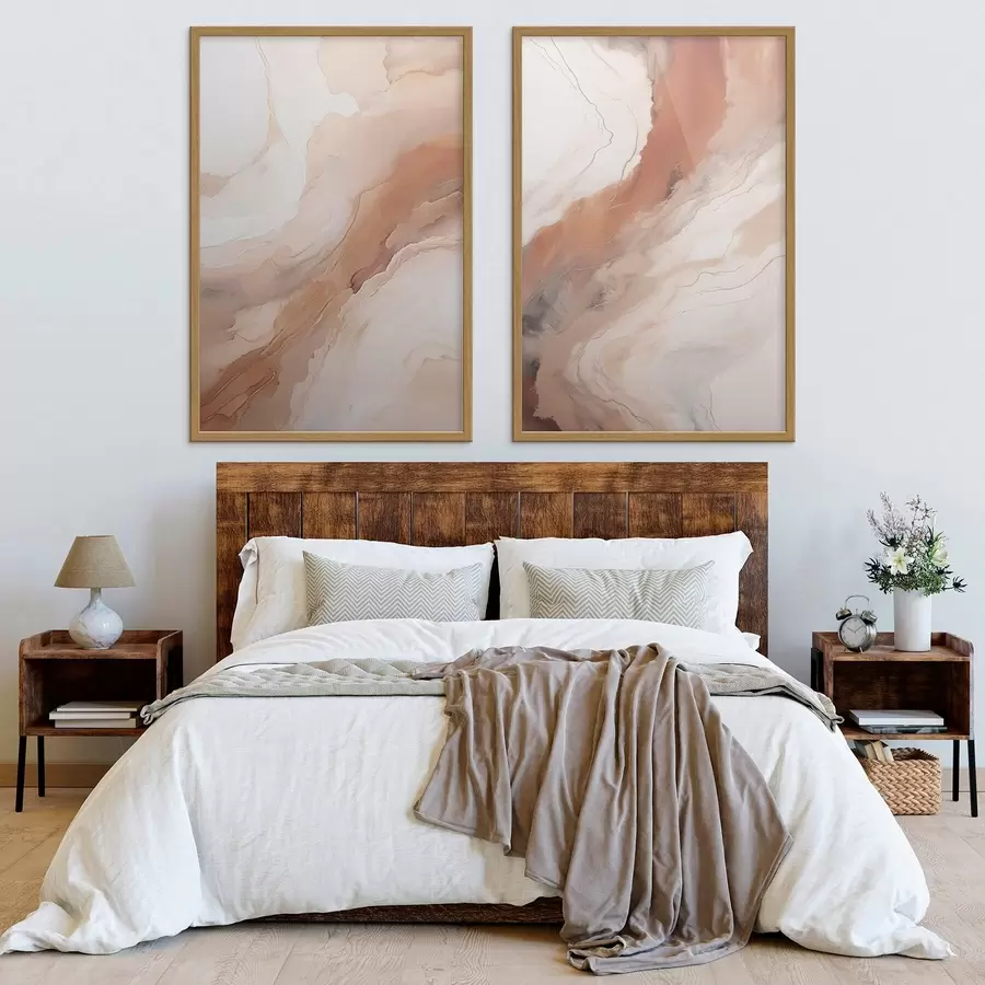 Fotobehang Beige en terracotta lagen in de ‘fluid art’-stijl d31089