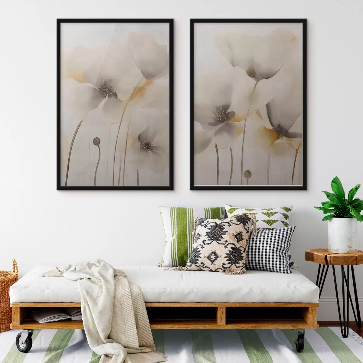 Poster Luchtige papavers in pasteltinten d31090