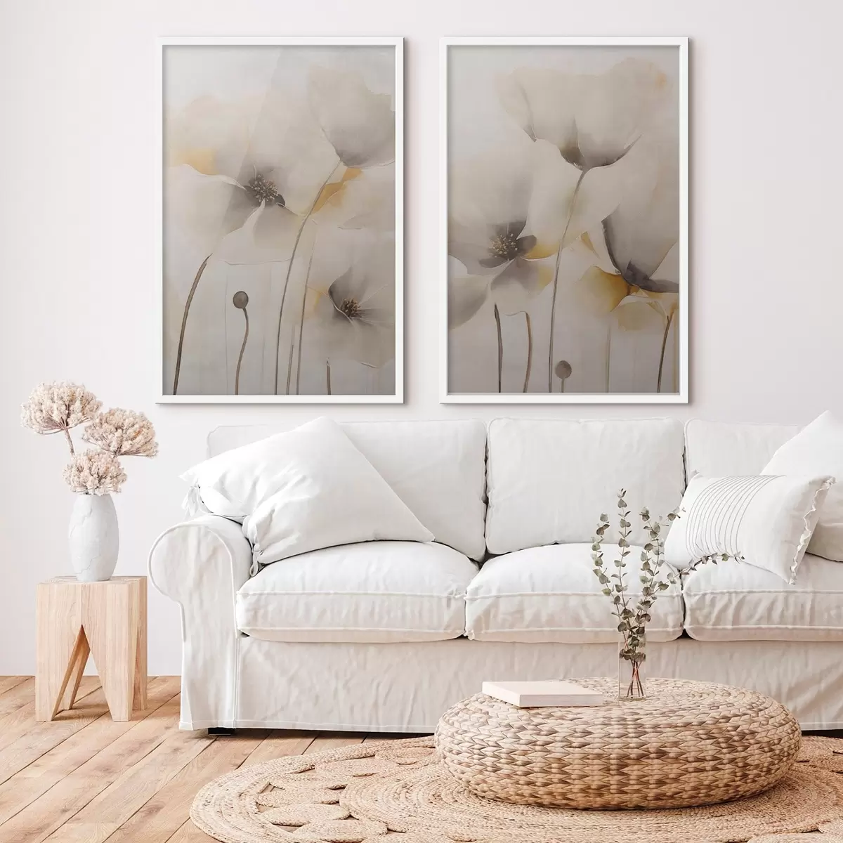 Poster Luchtige papavers in pasteltinten d31090
