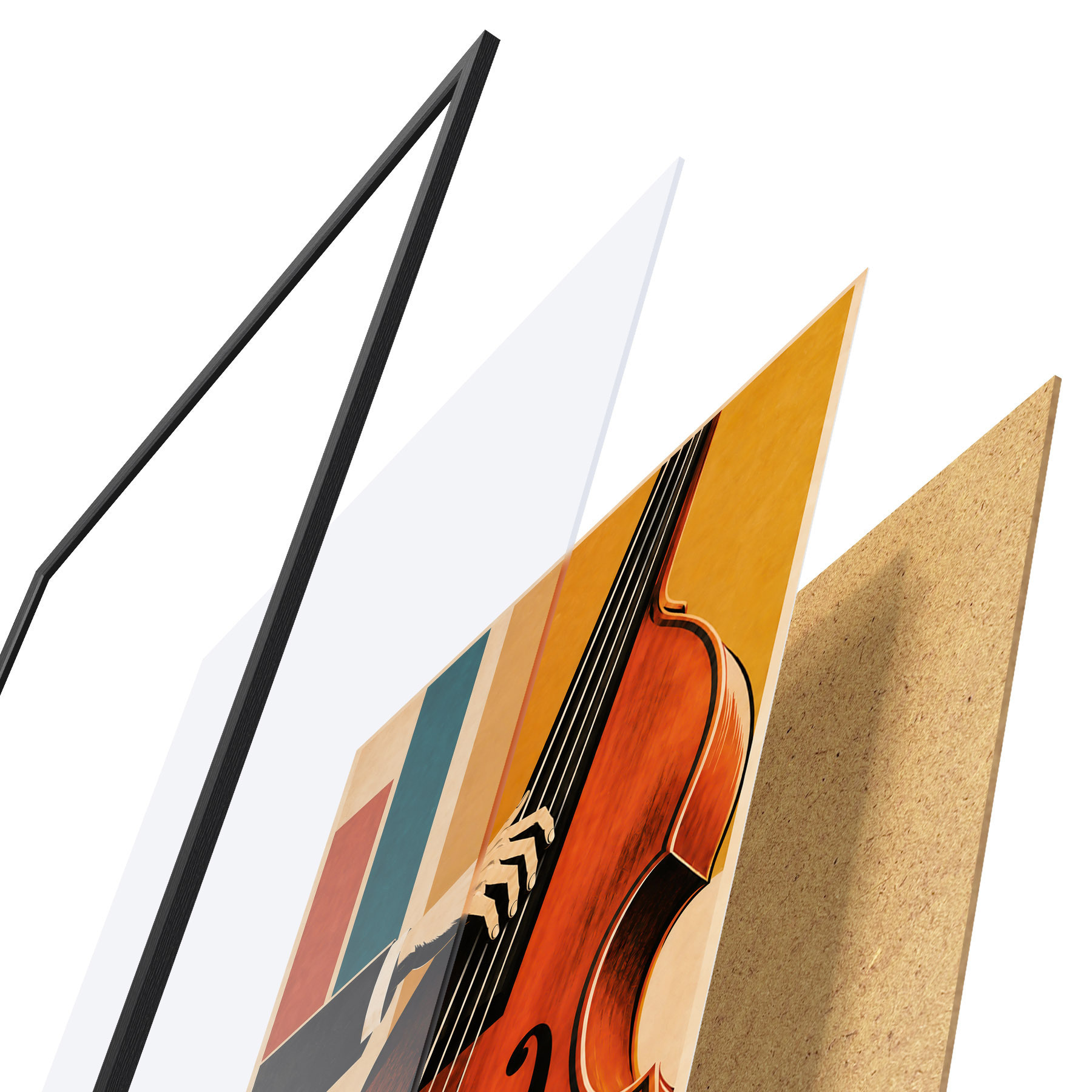 Poster Jazzmuzikanten in levendige kleuren d31114