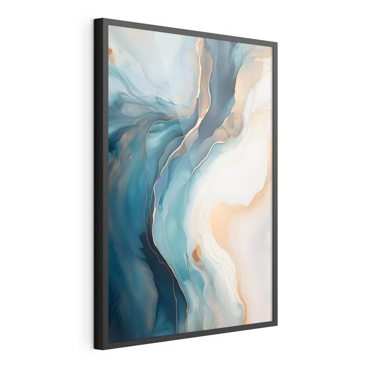 Poster Smaragdgroen marmer met amberkleurige aders f51083