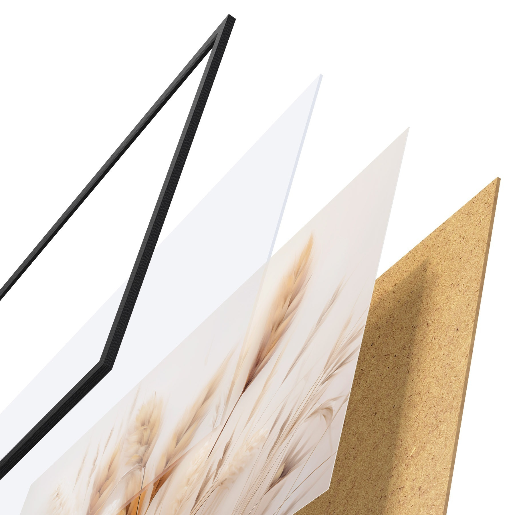 Poster Pluizig pampasgras in eco-stijl f51093