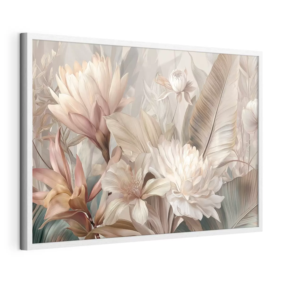 Poster Exotisch boeket in pasteltinten f51095