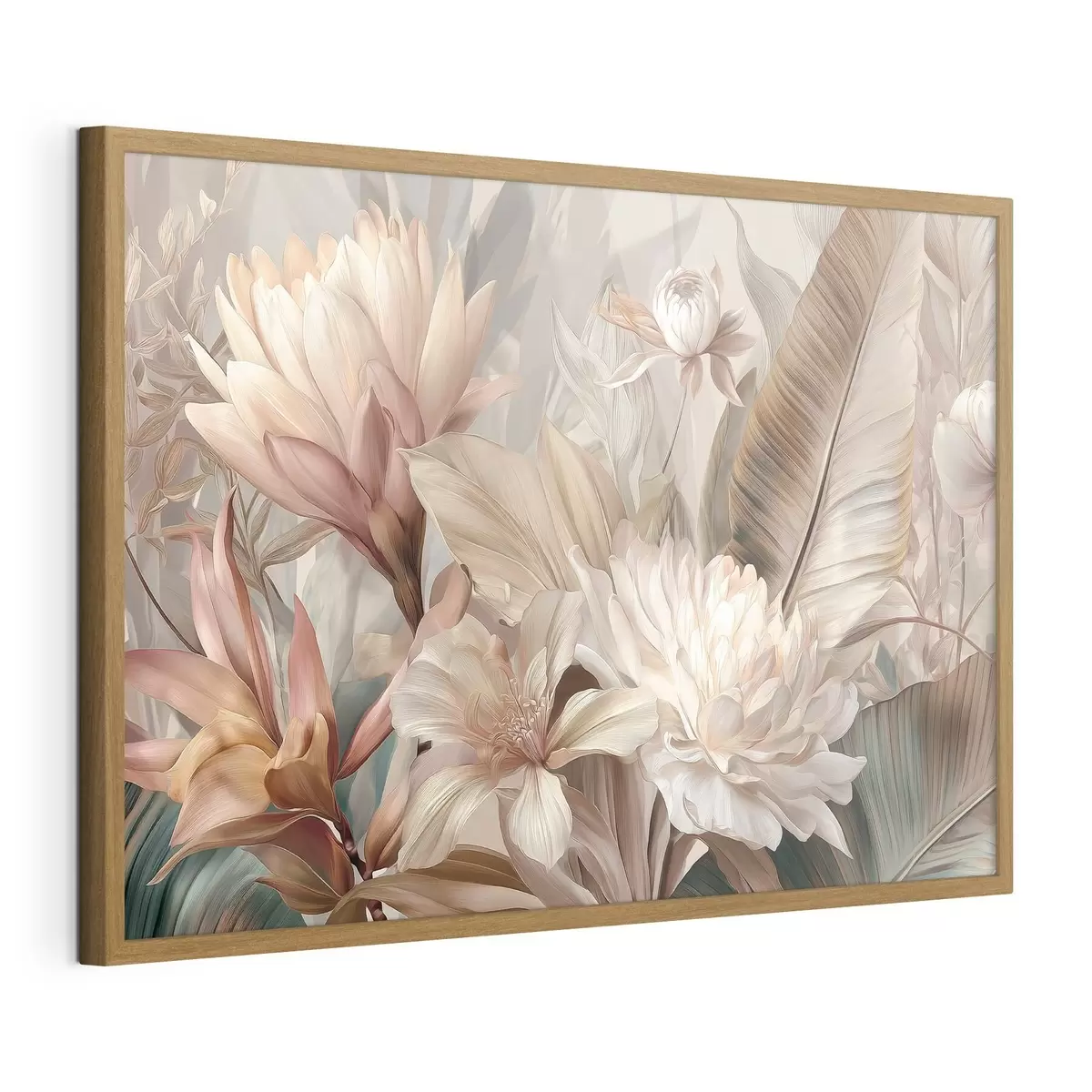 Poster Exotisch boeket in pasteltinten f51095