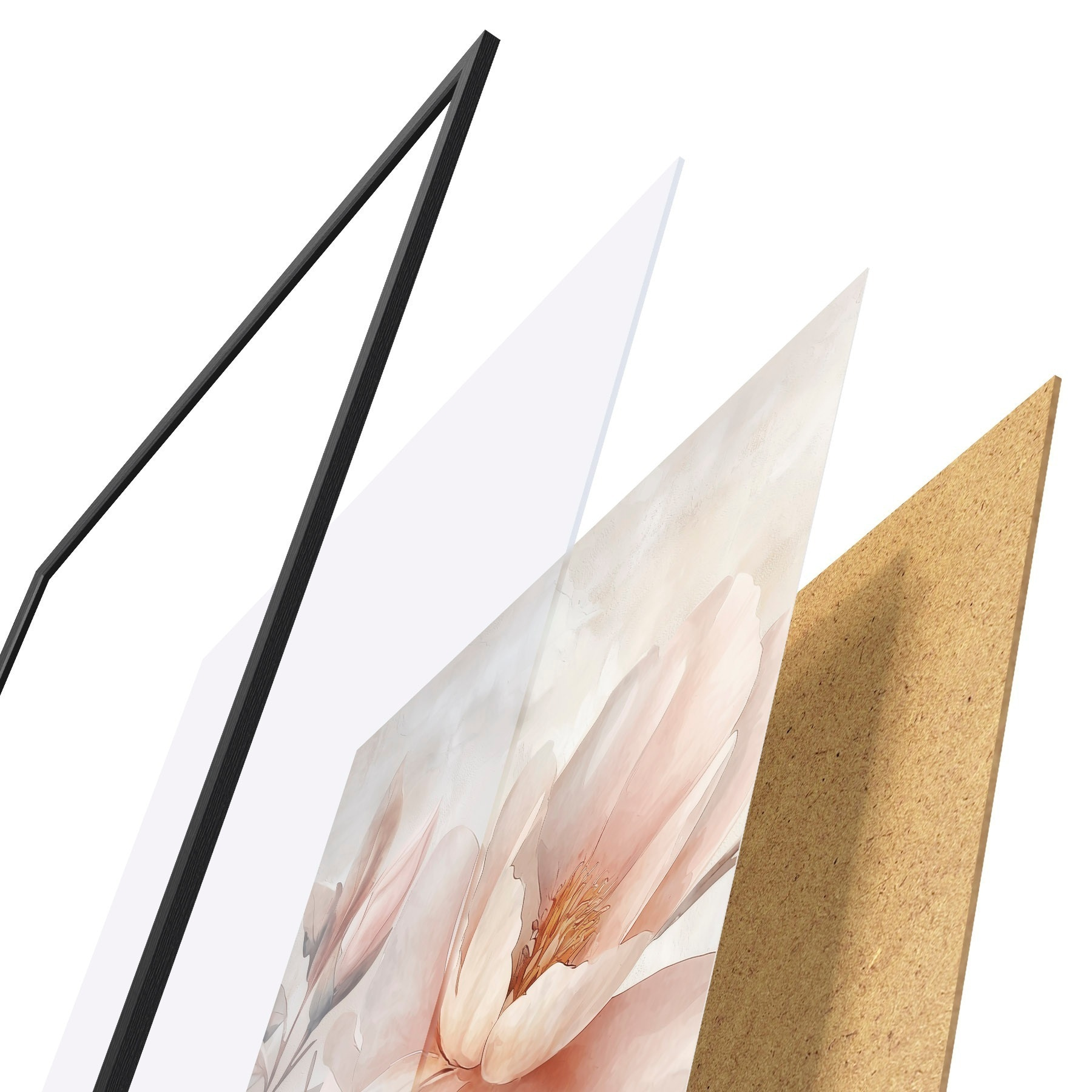 Poster Poederpioen met knop f51097