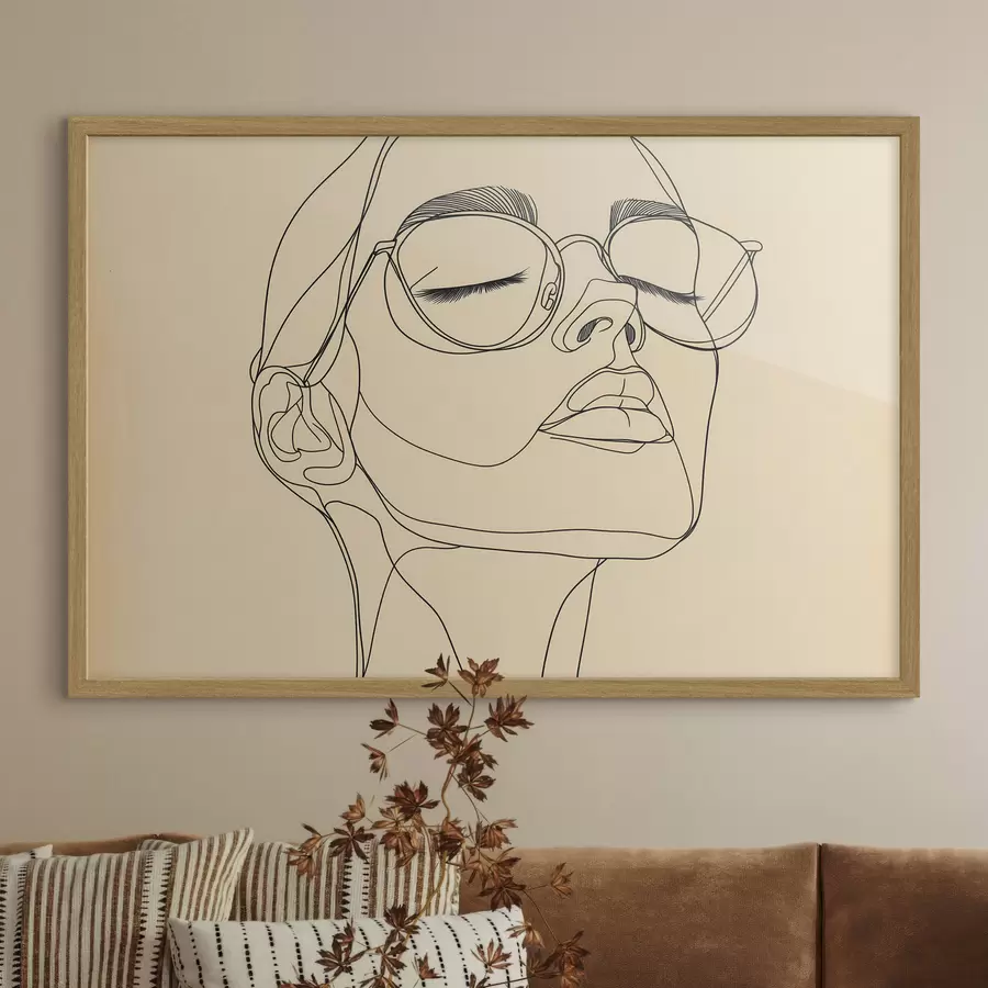 Fotobehang Lineair portret van een vrouw f51145