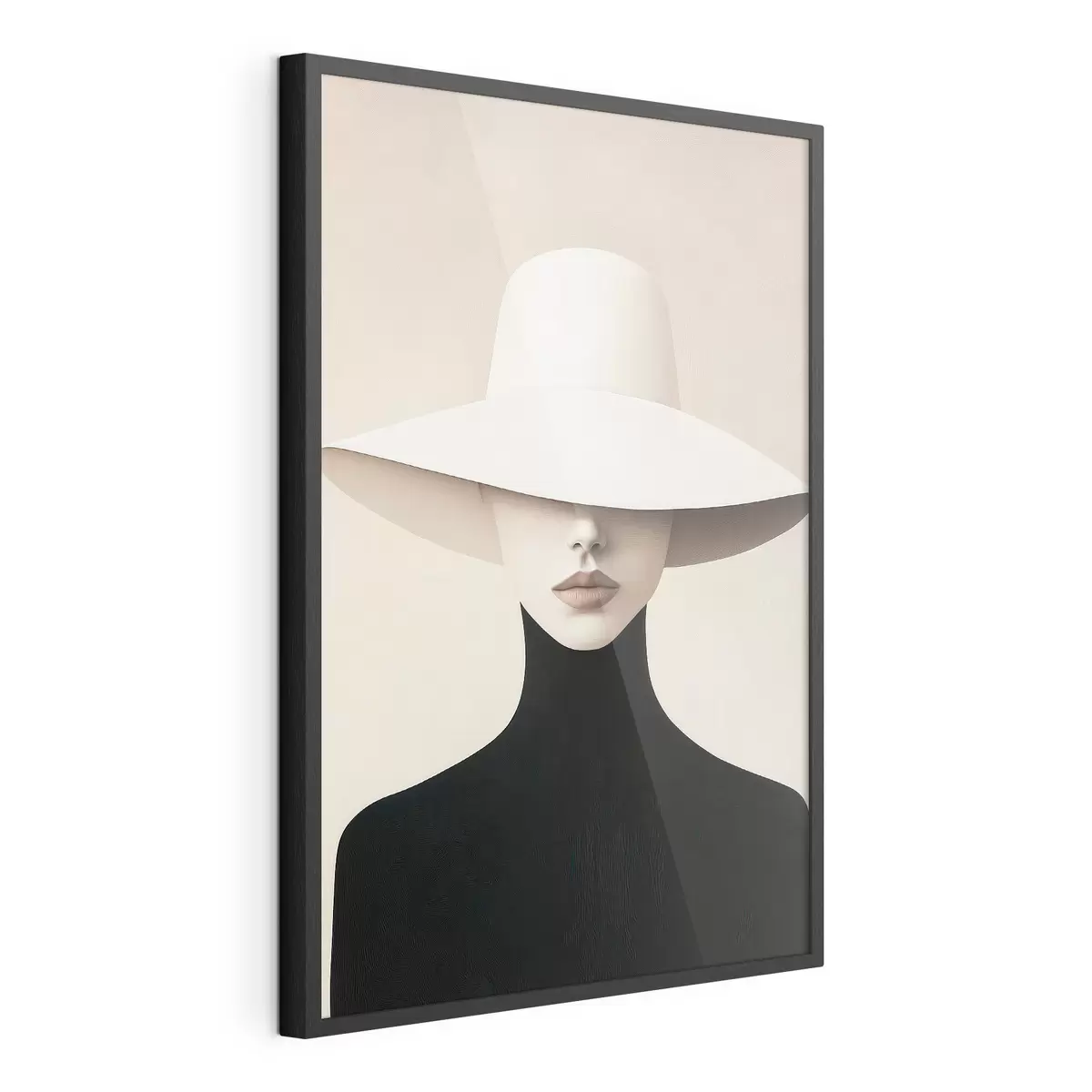 Poster Vrouw met een witte hoed f51146