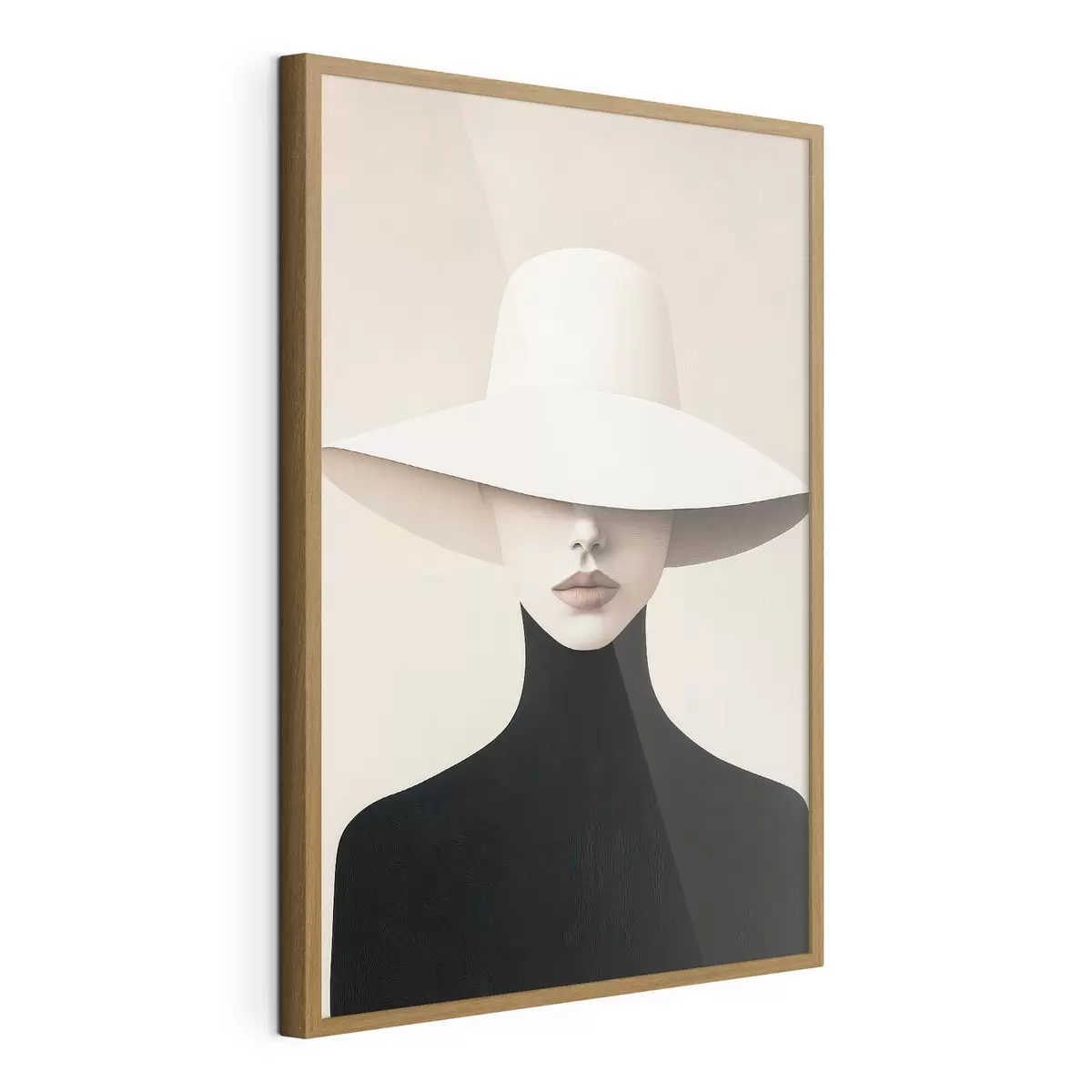 Poster Vrouw met een witte hoed f51146