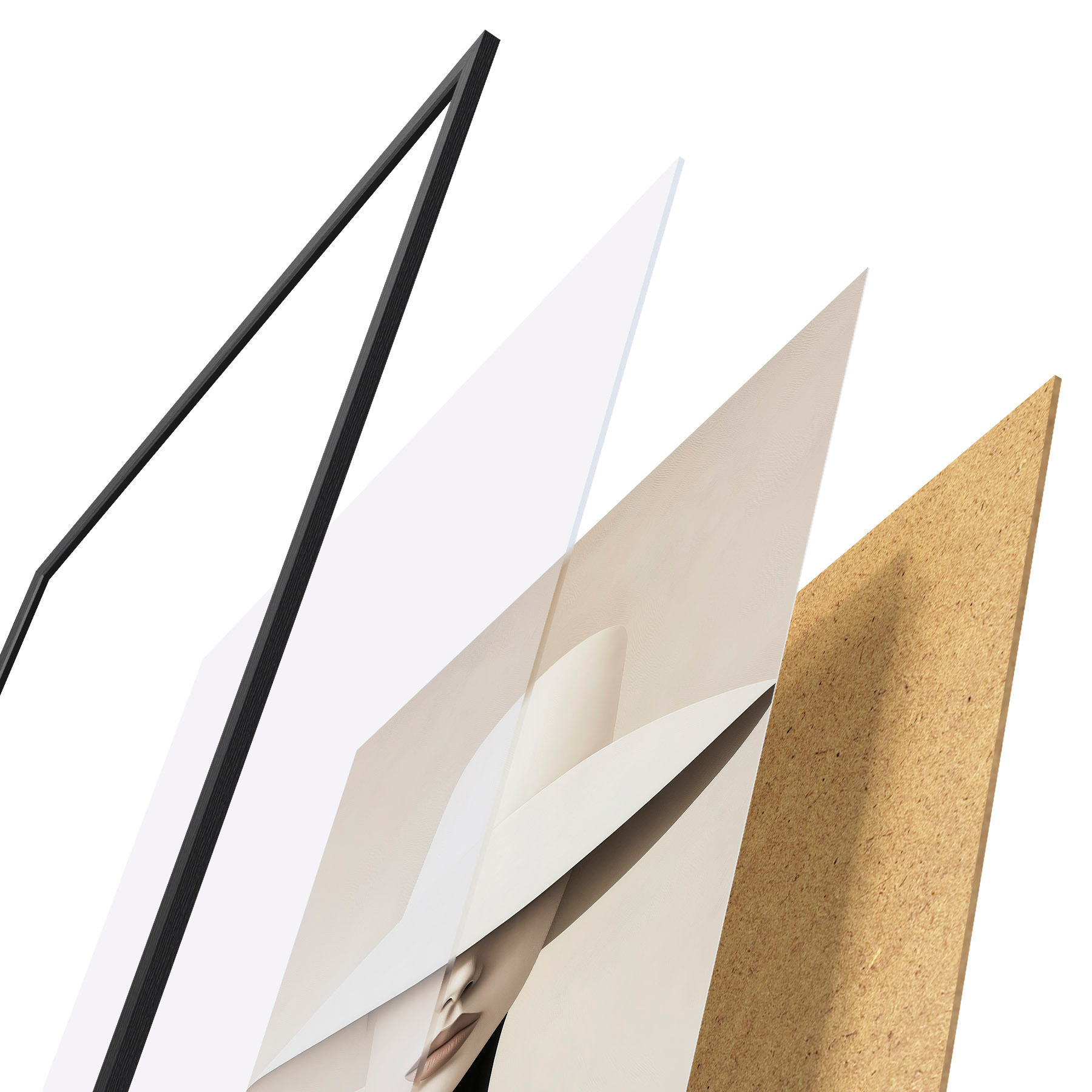 Poster Vrouw met een witte hoed f51146