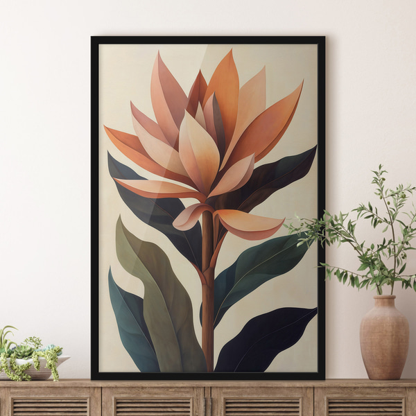 Poster Abstracte bloem, Affiches Uniek, f51155bk : Uwalls