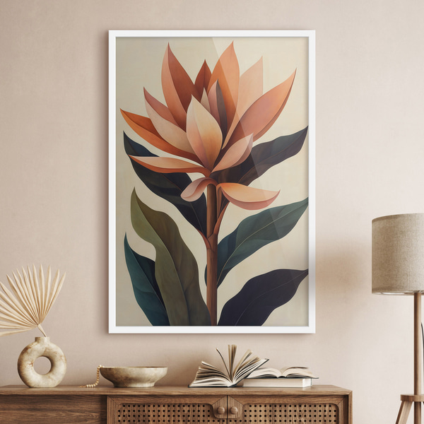 Poster Abstracte bloem, Affiches Uniek, f51155wh : Uwalls