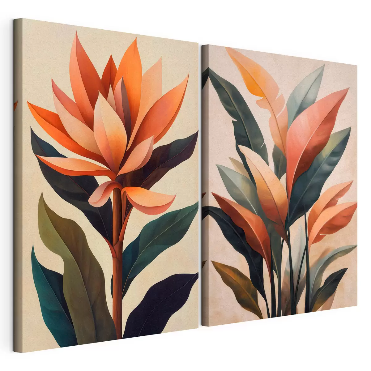  Schilderijen Abstracte bloemen en bladeren m31105
