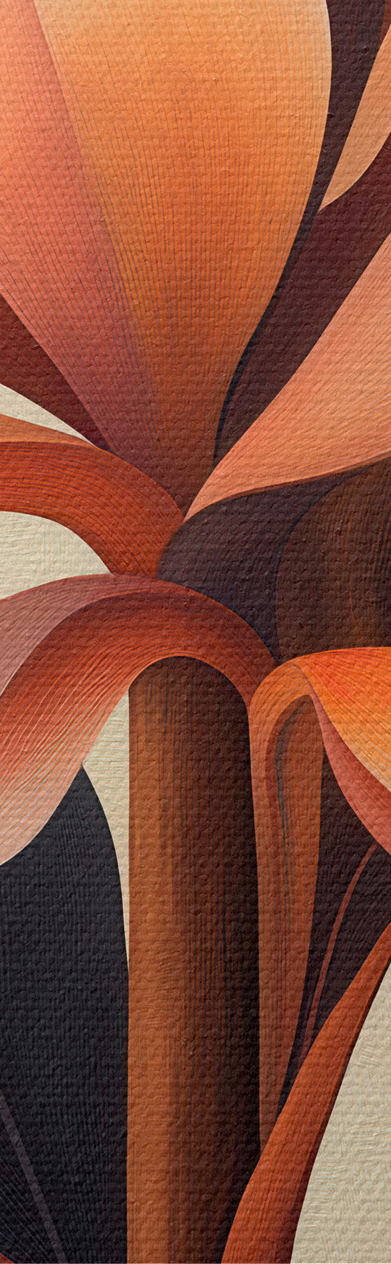  Schilderijen Abstracte bloemen en bladeren m31105