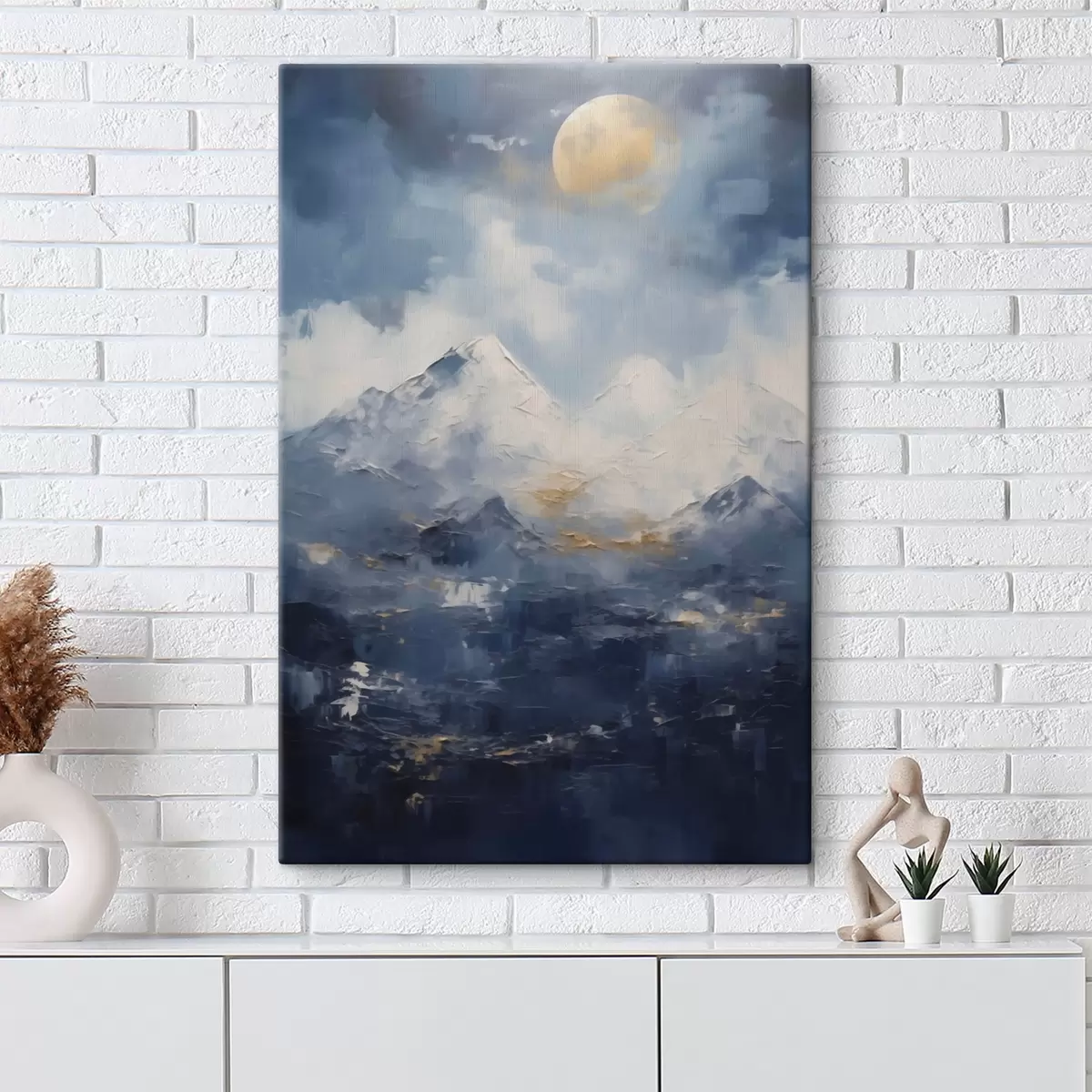  Schilderijen Nachtelijk berglandschap, naar een schilderij s51165