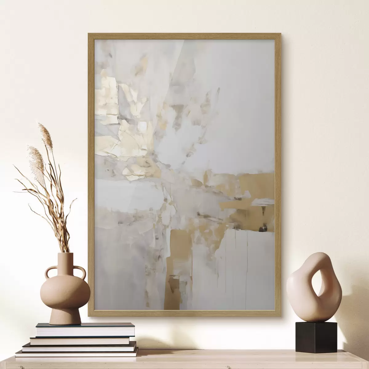 Poster Minimalistische abstractie, imitatie van een schilderij f51163