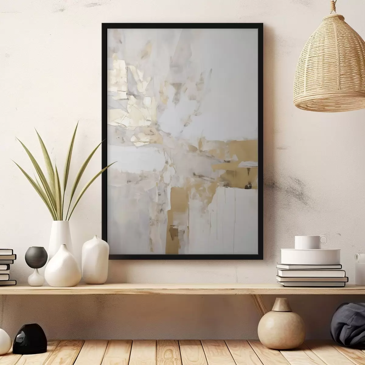 Poster Minimalistische abstractie, imitatie van een schilderij f51163