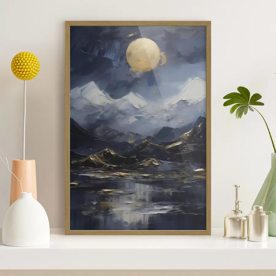 Fotobehang Berglandschap, naar een schilderij f51164