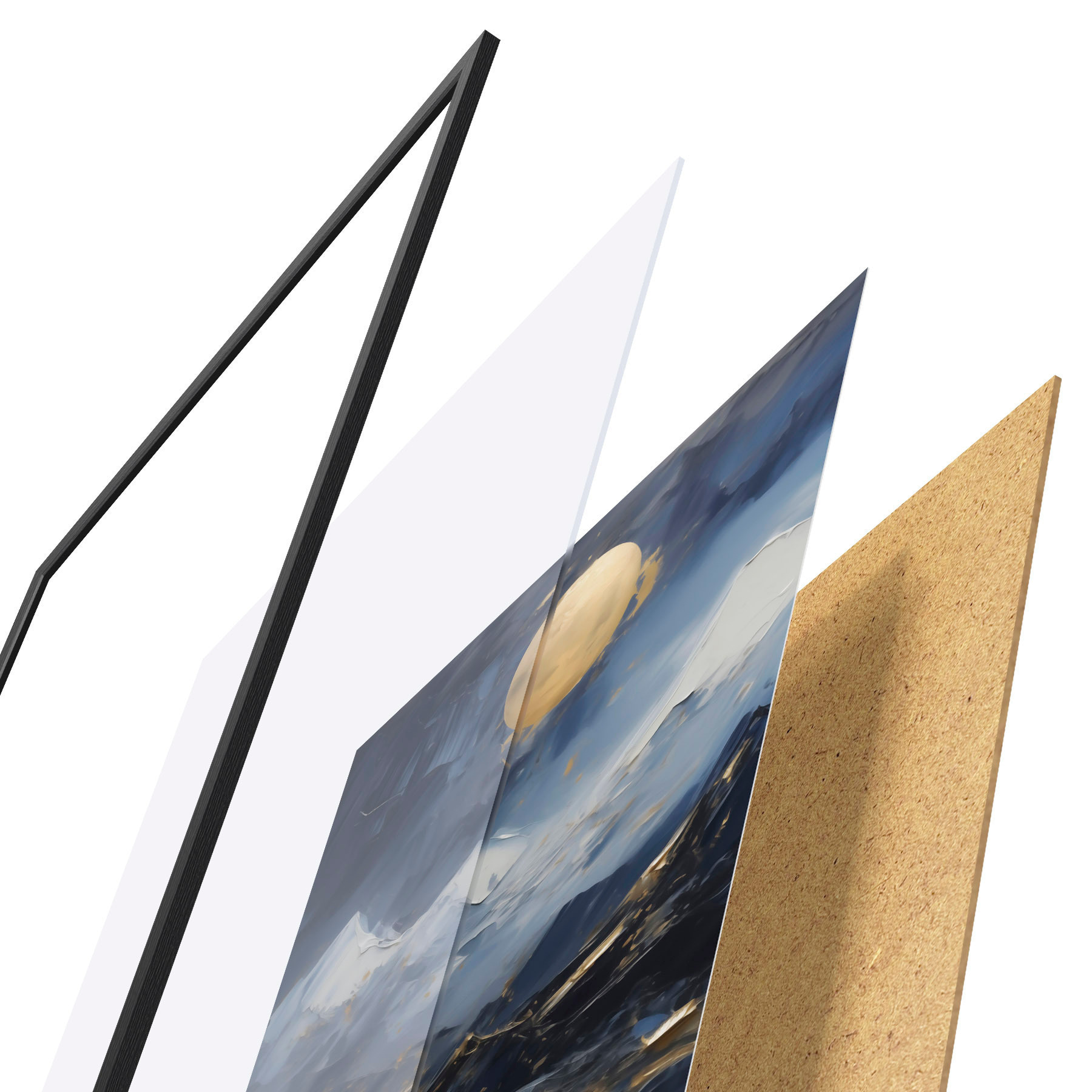 Poster Berglandschap, naar een schilderij f51164