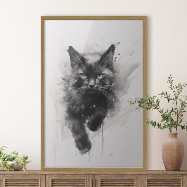 Poster Kat, imitatie van een schilderij, Affiches Uniek, f51168wo : Uwalls
