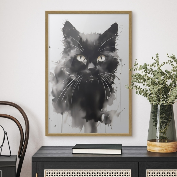 Poster Portret van een kat, imitatie van een schilderij, Affiches Uniek, f51169wo : Uwalls