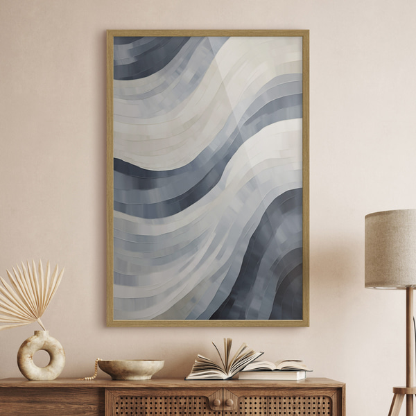 Poster Abstracte brede strepen, imitatie van een schilderij, Affiches Uniek, f51170wo : Uwalls