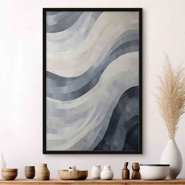 Poster Abstracte brede strepen, imitatie van een schilderij, Affiches Uniek, f51170bk : Uwalls