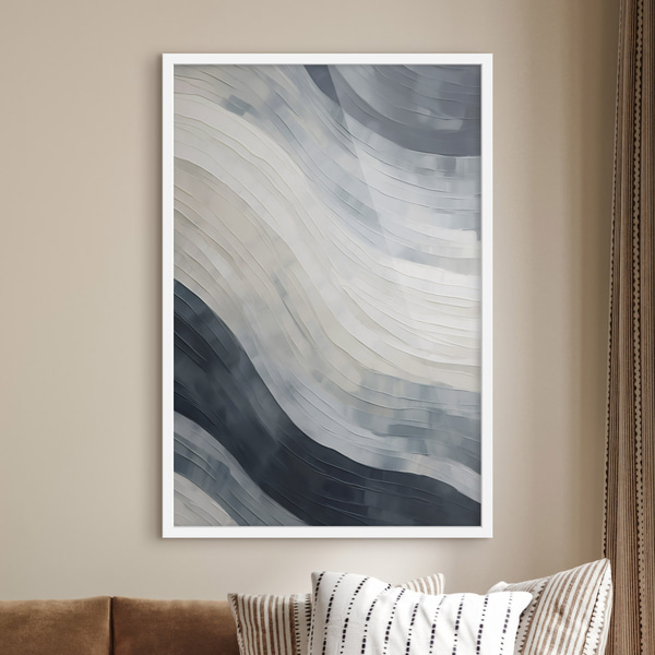 Poster Abstracte strepen, imitatie van een schilderij, Affiches Uniek, f51171wh : Uwalls