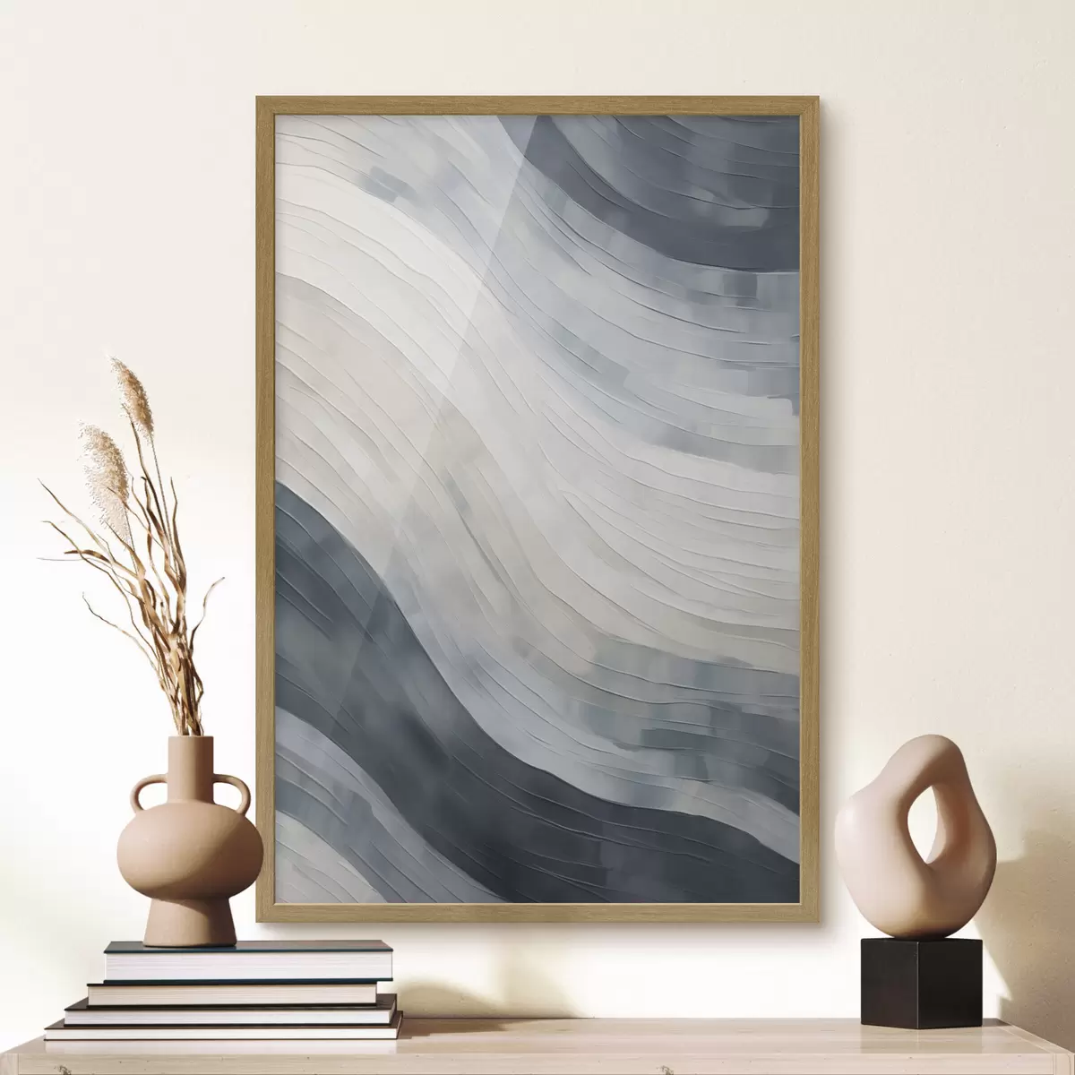 Poster Abstracte strepen, imitatie van een schilderij f51171