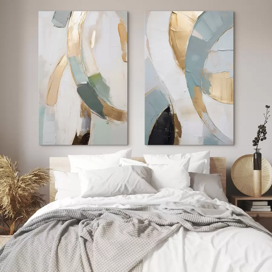 Fotobehang Abstracte compositie, imitatie van een schilderij m31109