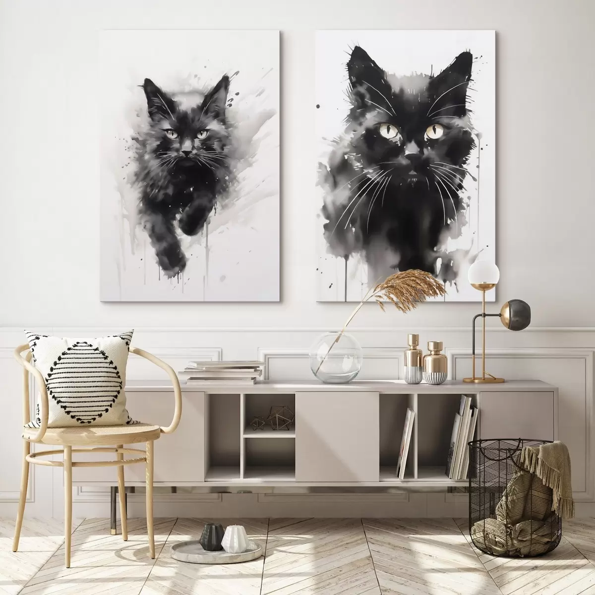  Schilderijen Kat, imitatie van een schilderij m31110