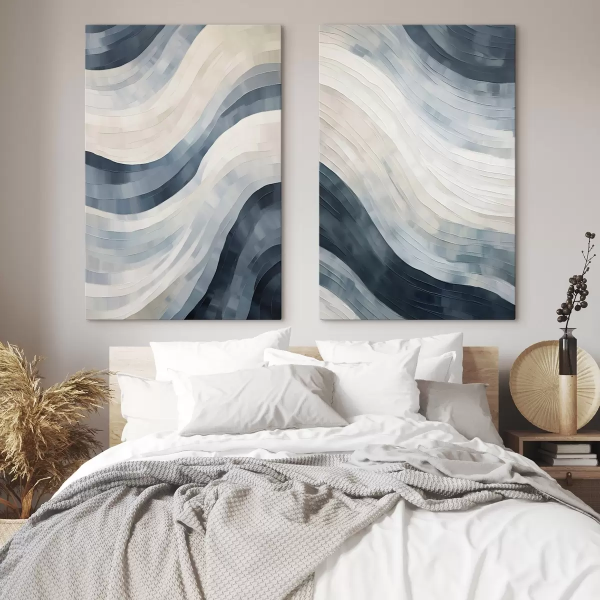  Schilderijen Abstracte brede strepen, imitatie van een schilderij m31111