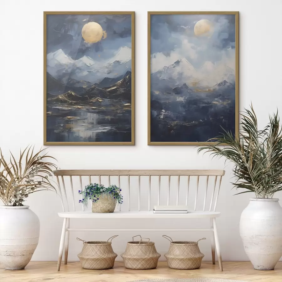 Fotobehang Berglandschap, naar een schilderij d31108