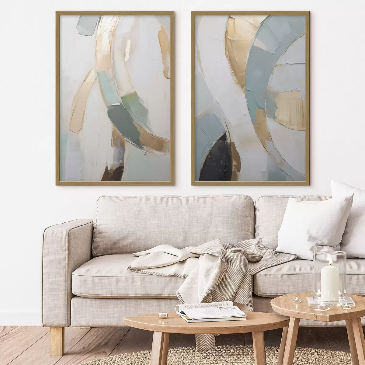 Poster Abstracte compositie, imitatie van een schilderij d31109