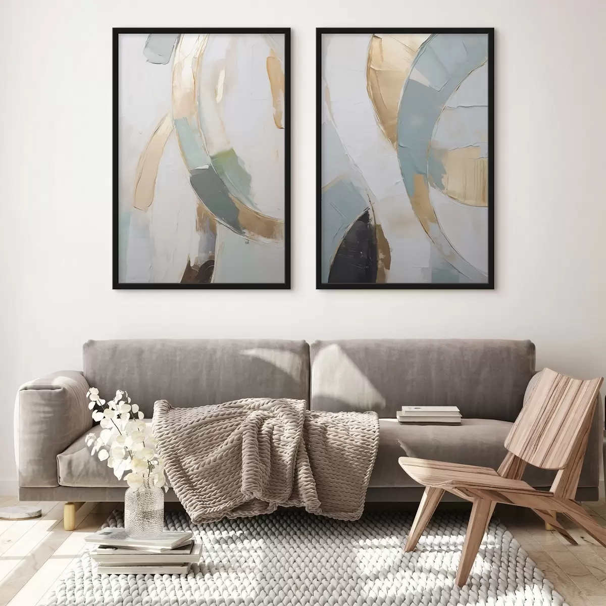 Poster Abstracte compositie, imitatie van een schilderij d31109