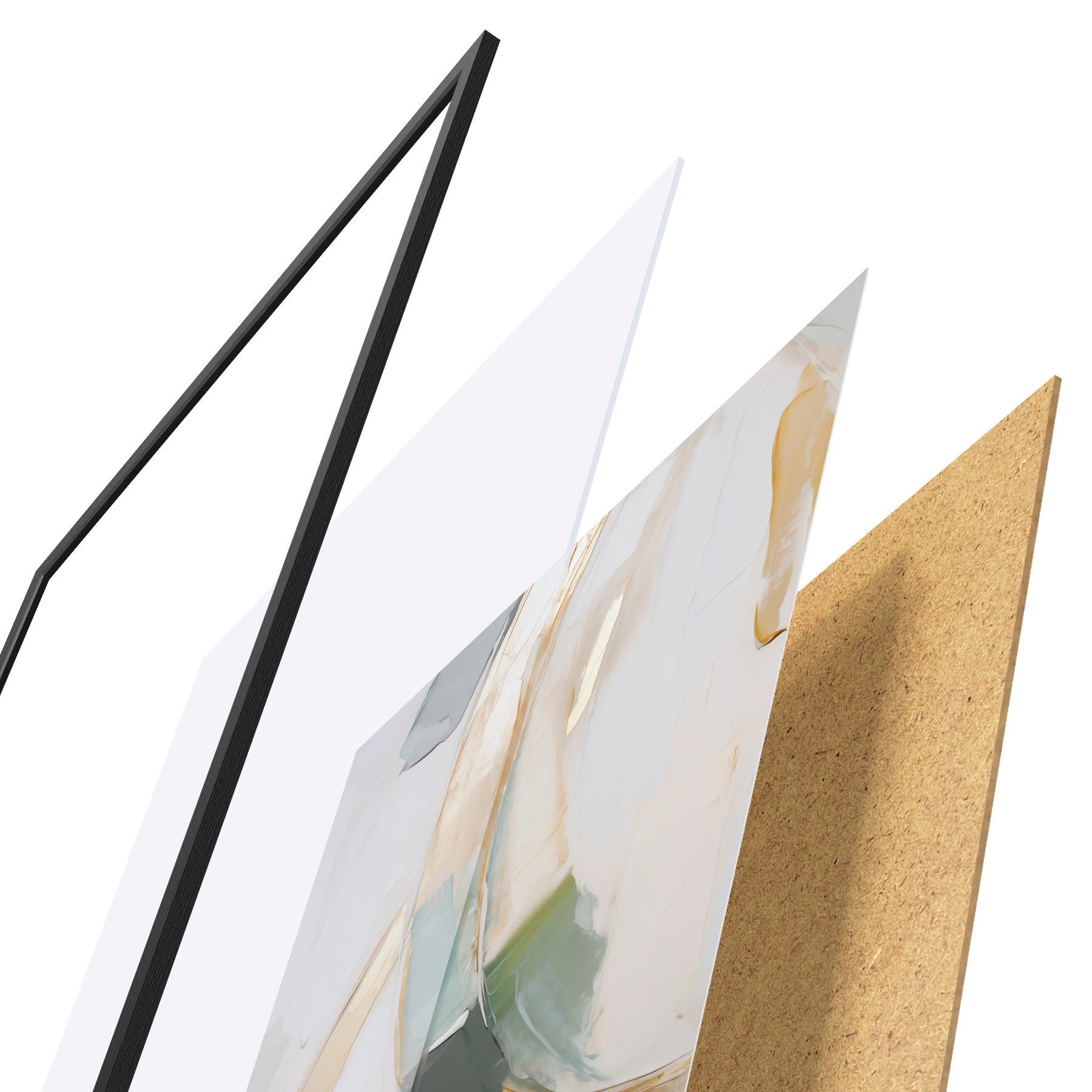 Poster Abstracte compositie, imitatie van een schilderij d31109