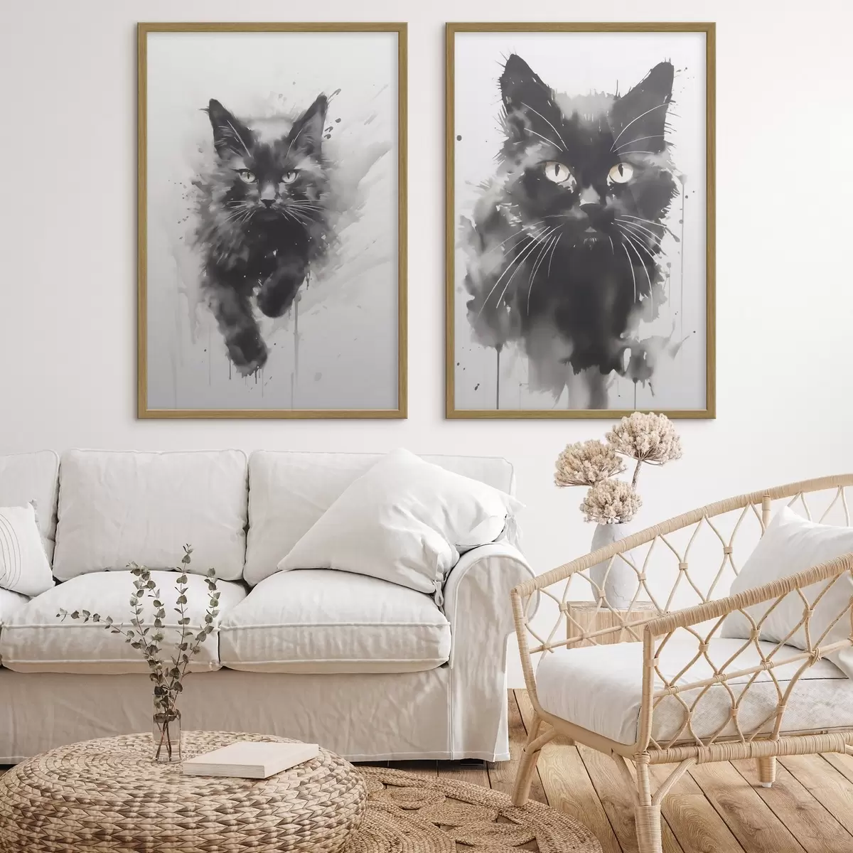Poster Kat, imitatie van een schilderij d31110