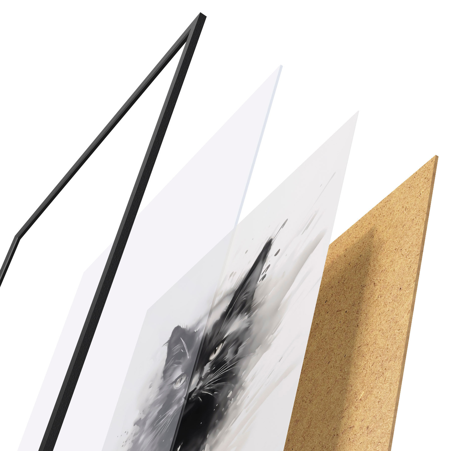 Poster Kat, imitatie van een schilderij d31110
