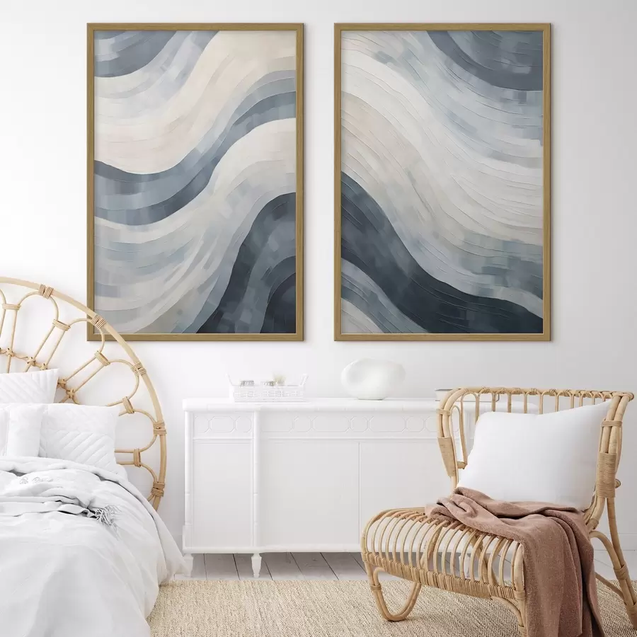 Fotobehang Abstracte brede strepen, imitatie van een schilderij d31111