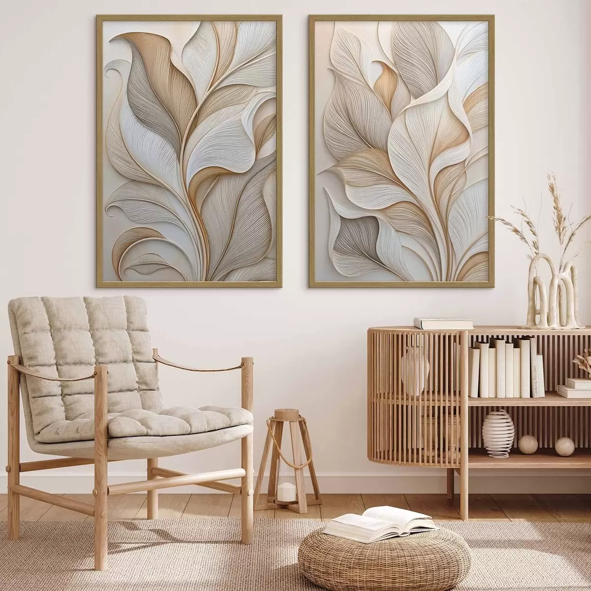 Poster Abstracte bladeren d31038