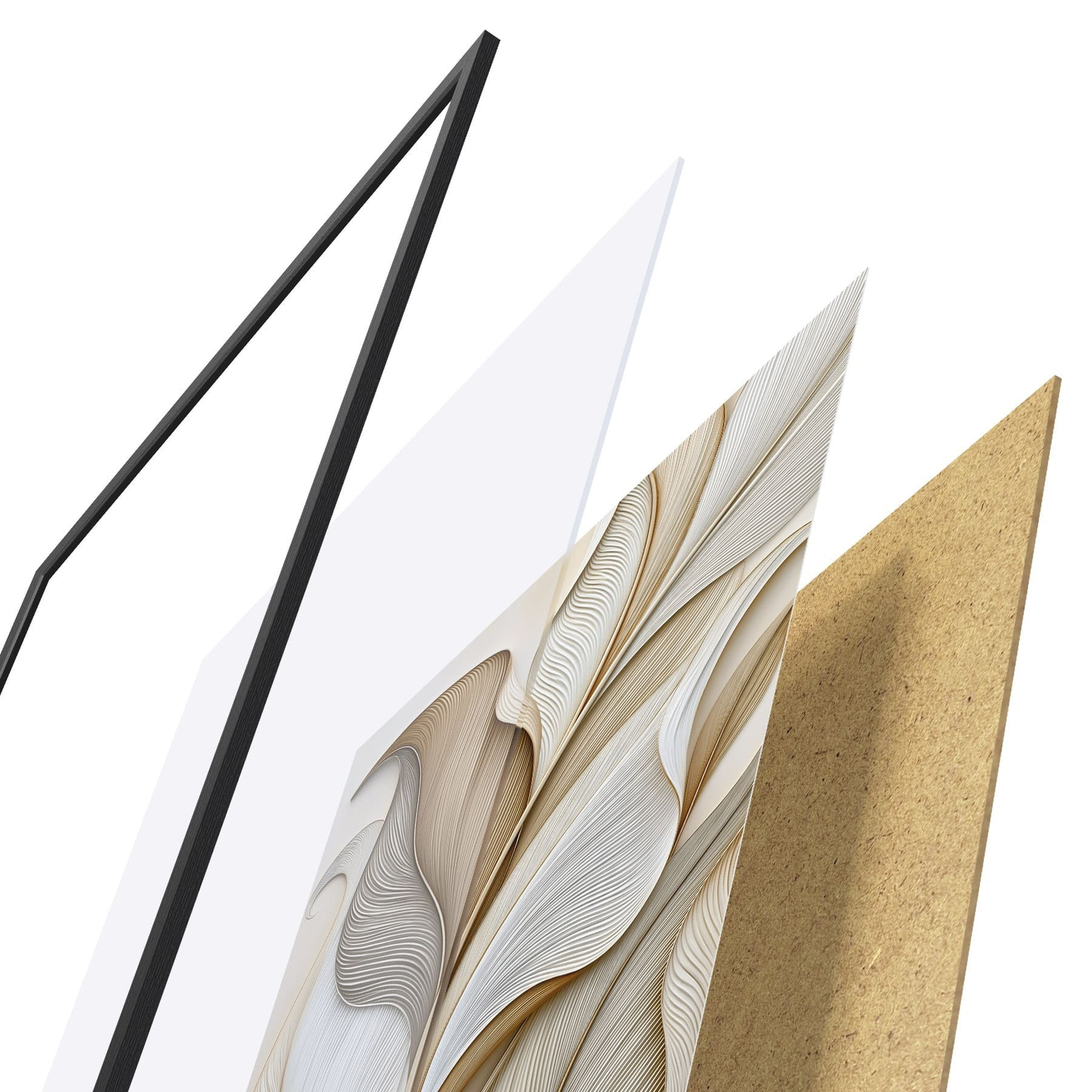 Poster Abstracte bladeren d31038