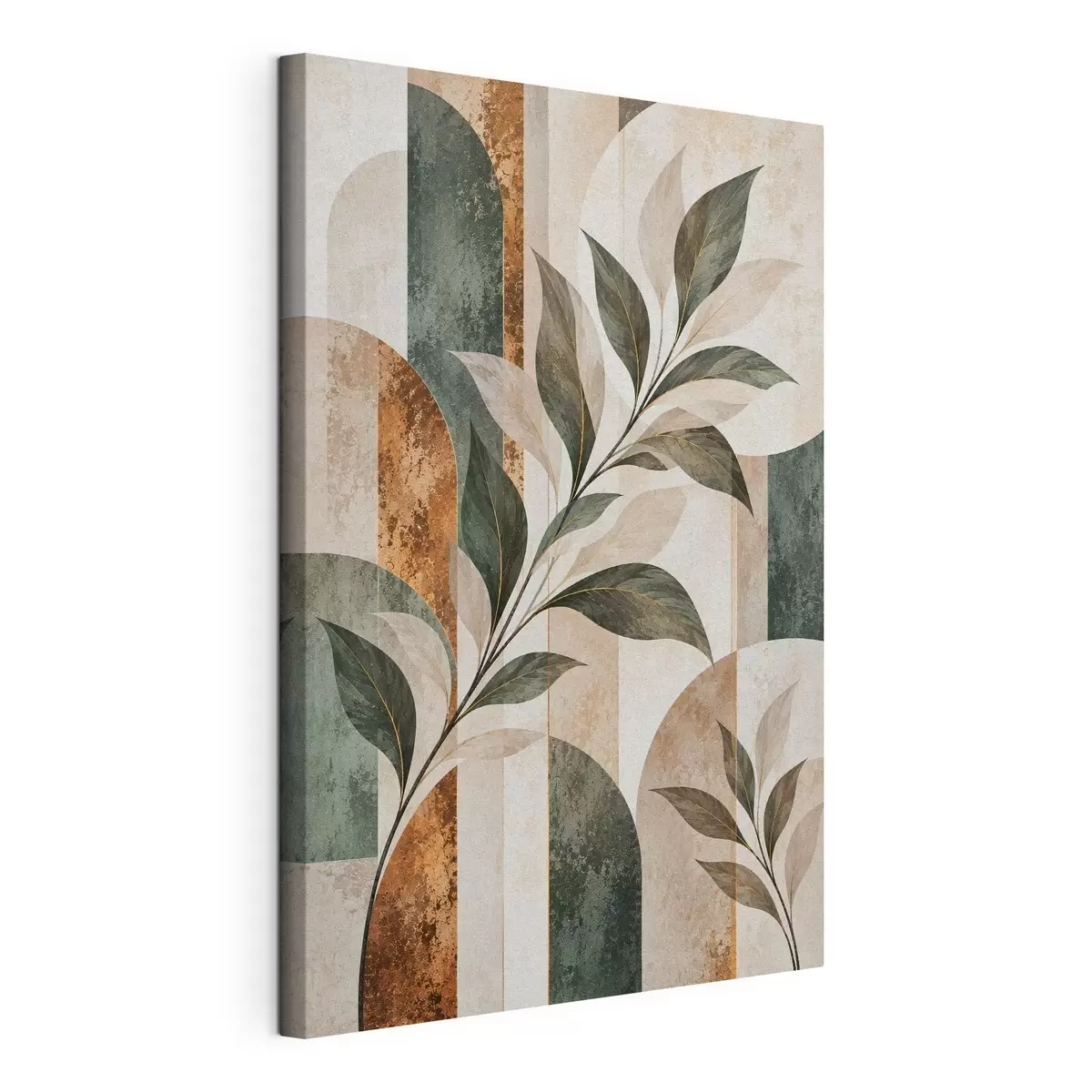  Schilderijen Abstracte voorstelling met een tak met bladeren s51181