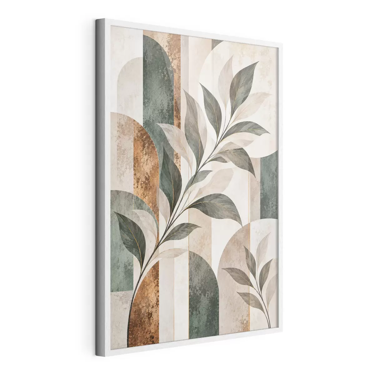 Poster Abstracte voorstelling met een tak met bladeren f51181