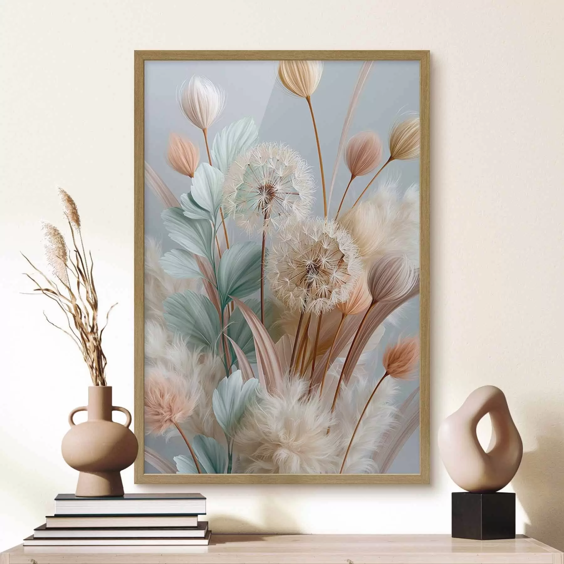 Fotobehang Fijne paardenbloemen en wilde bloemen f51182